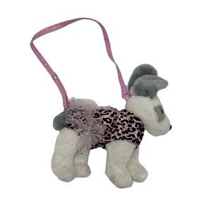 Poochie Co Gray White Dog Purse Pink Black Tulle Sequins Tutu Outfit Pink Handle